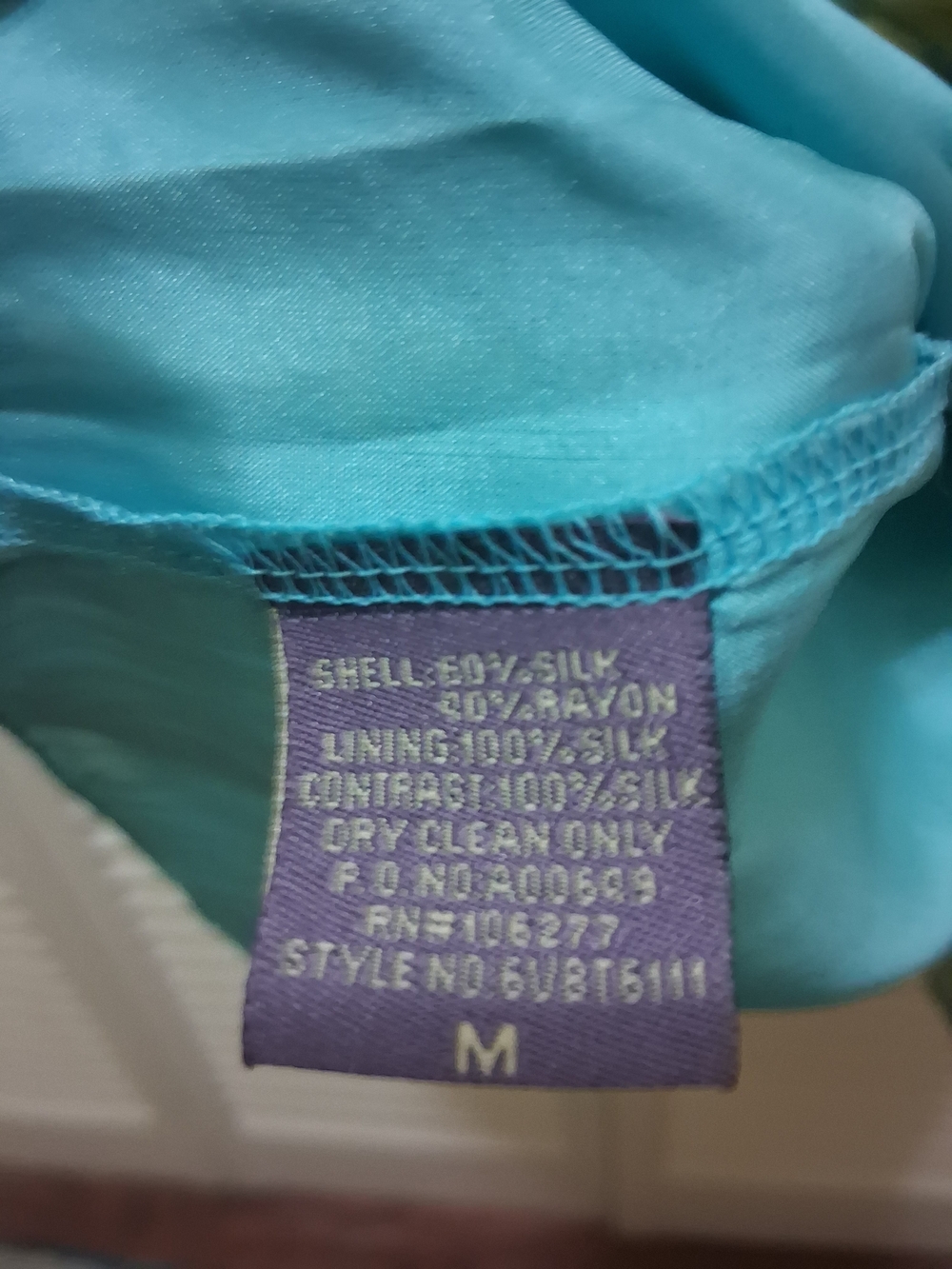 Hale Bob Silk Teal & Gold Velvet Burnout Dress - Picture 5 of 6